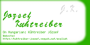jozsef kuhtreiber business card