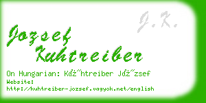 jozsef kuhtreiber business card